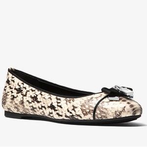 Michael Kors Snake-Embossed Leather Ballet Flats🥿